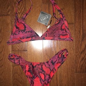 Red and black snake skin zaful bikini